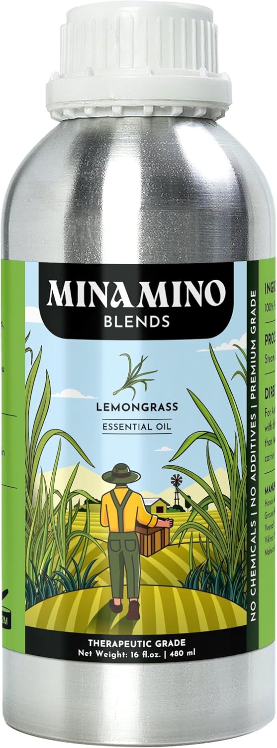 100% Pure Lemongrass Essential Oil for Aromatherapy & DIY Projects