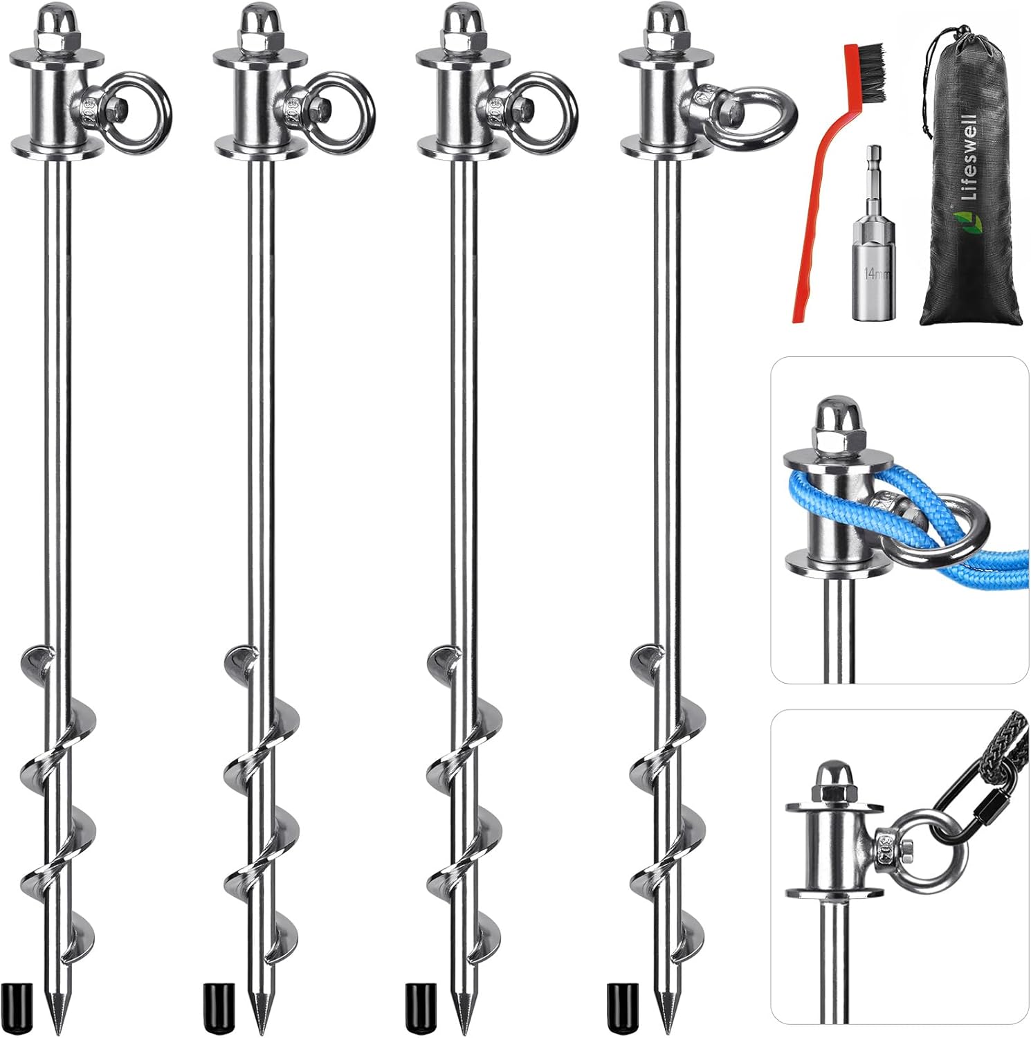SELEWARE Heavy Duty Ground Anchors - Secure Anything, Anywhere!