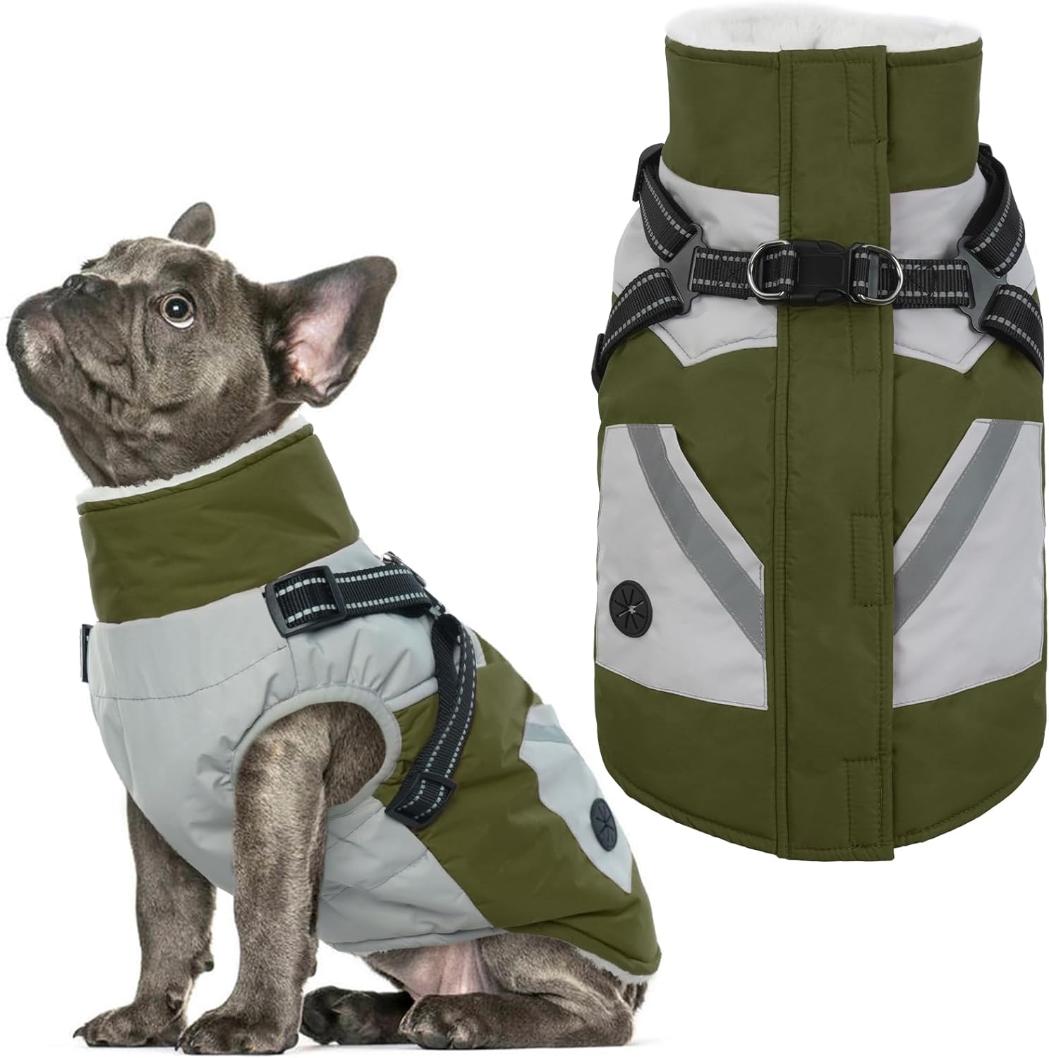 IECOii Dog Coat with Harness Built in - Waterproof Winter Jacket
