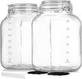 1 Gallon Square Wide-Mouth Glass Jars 2 Pack - Airtight Storage