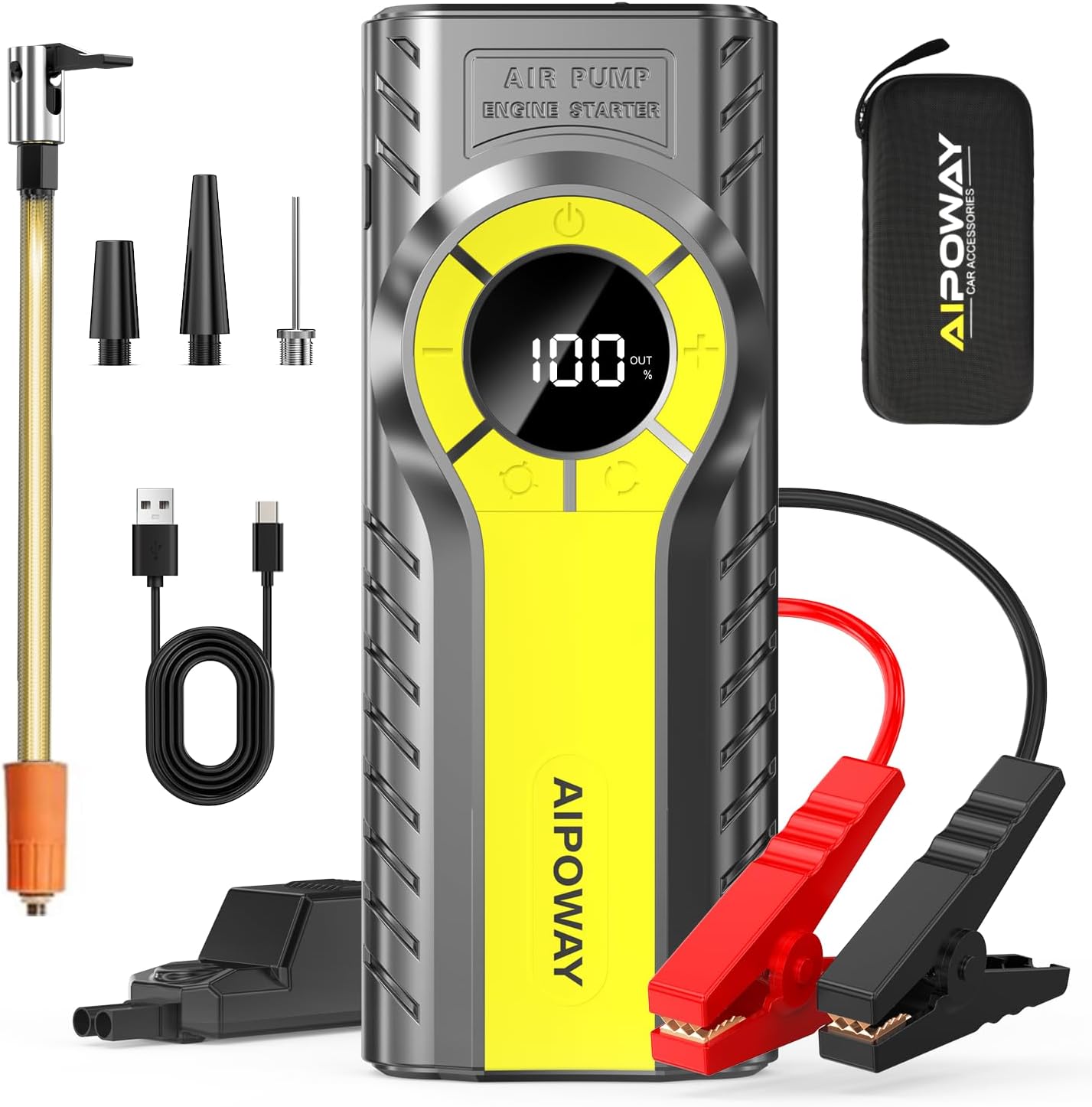 AIPOWAY Jump Starter: 6000A Power, Air Compressor