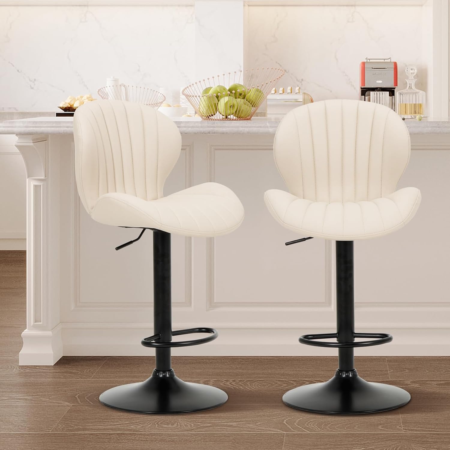 Modern Swivel Bar Stools Set of 2 for Kitchen and Dining Room
