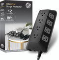 12-Outlet Surge Protector Power Strip with 8 ft Braided Cord