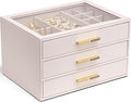 Vlando Jewelry Box for Women - Elegant Organizer with 3 Drawers