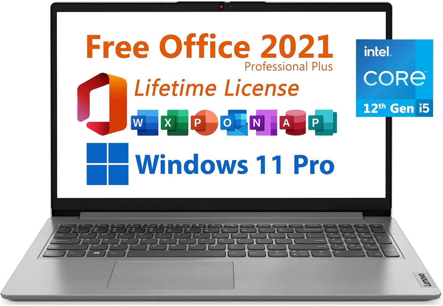 Lenovo 15.6 Business Laptop with Lifetime Microsoft Office 2021