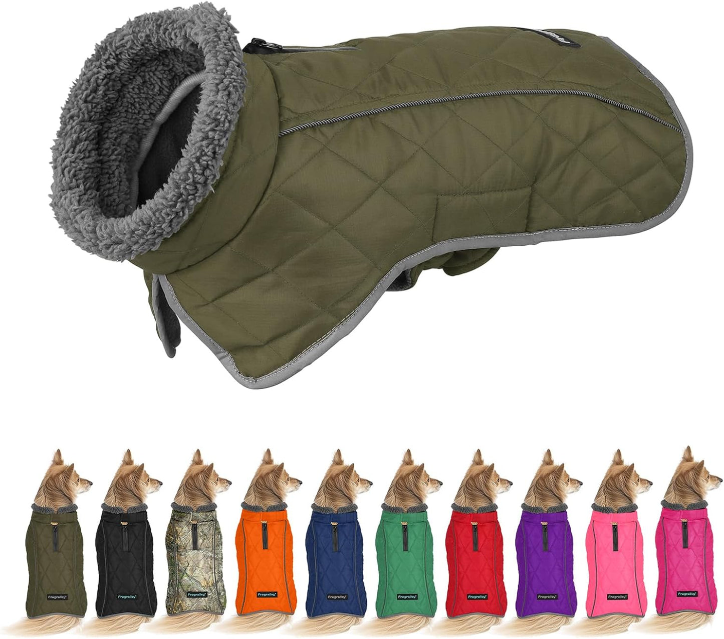 Fragralley Waterproof Dog Coat with Warm Fleece Lining for Winter
