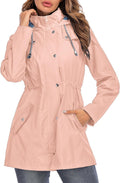 Kikibell Rain Jacket Women Striped Lined Hooded (Style T2CS)