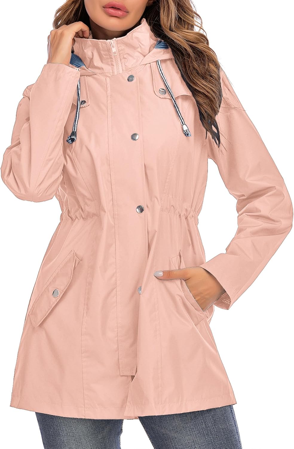 Kikibell Lightweight Rain Jacket for Women - Waterproof Windbreaker