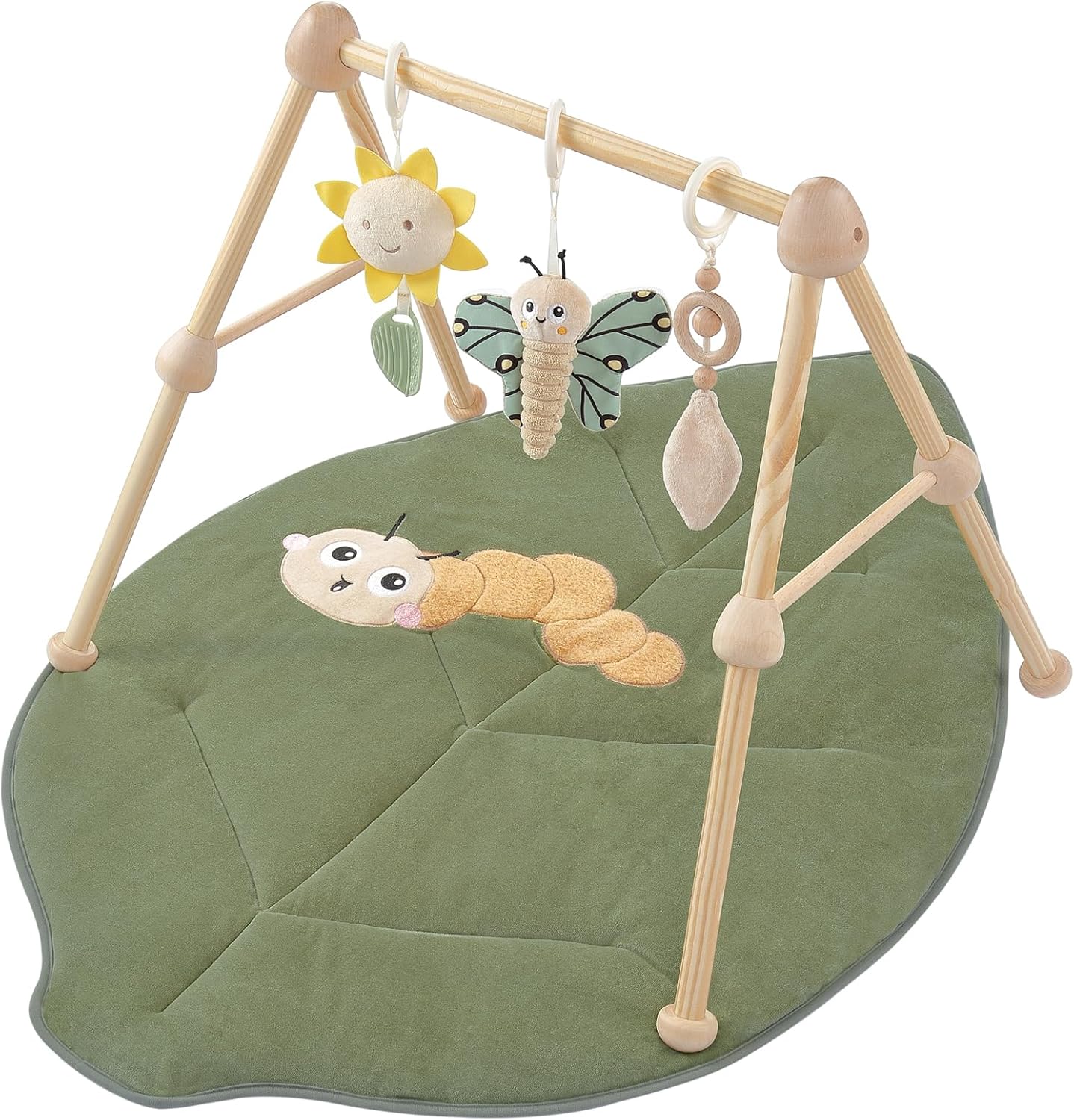 Organic Baby Gym Wooden Play Mat for Safe Baby Activities