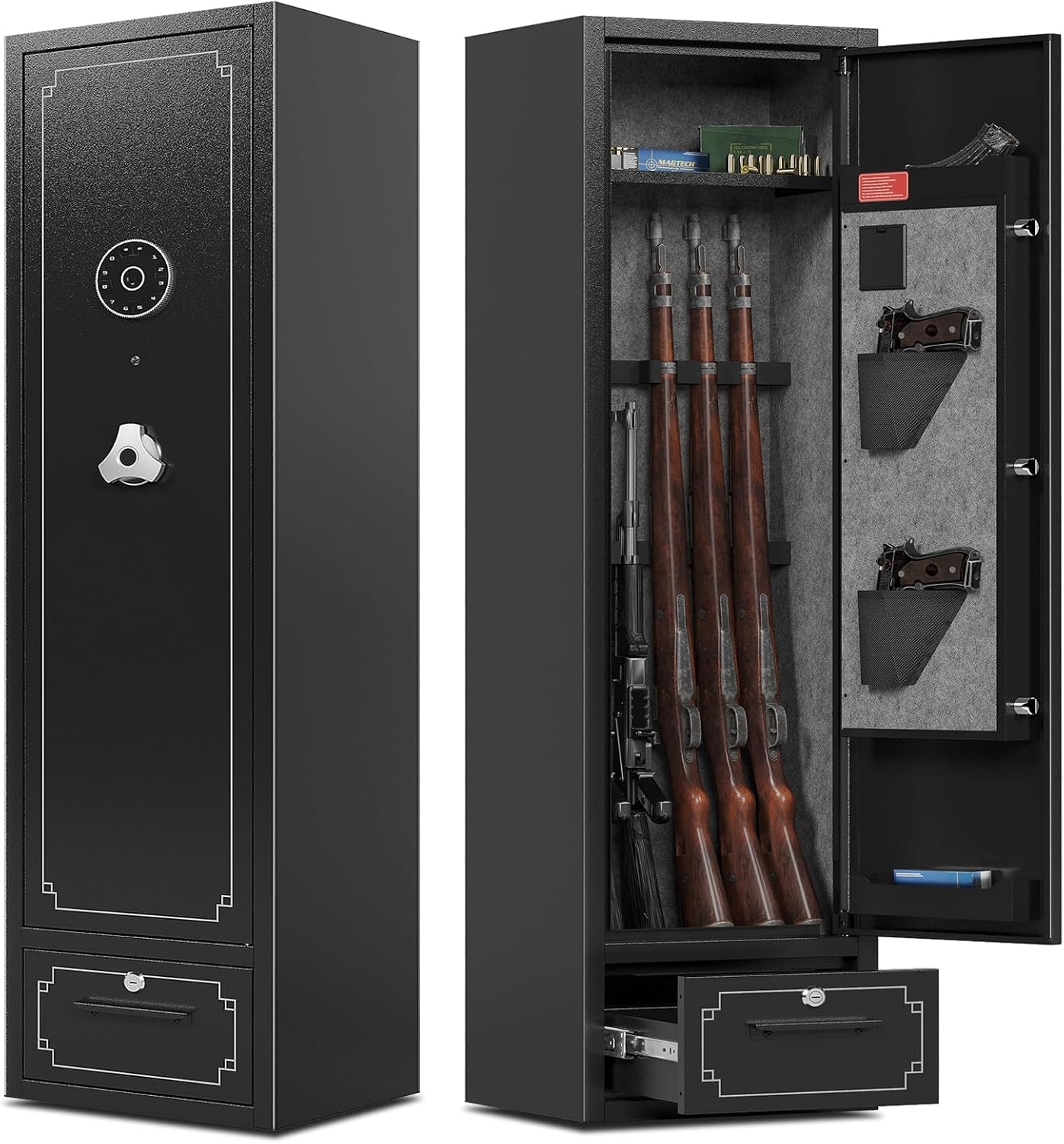 KAER 5-6 Gun Safe with Large Capacity and Triple Security Features
