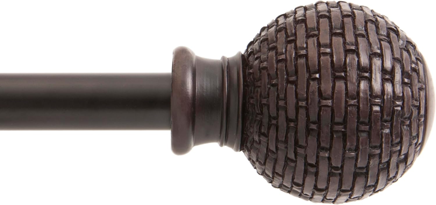 Kenney 48-86 Adjustable Curtain Rod, Weathered Brown Finish