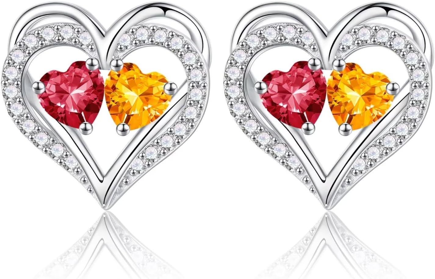Iefil 925 Sterling Silver Birthstone Earrings for Women Gifts