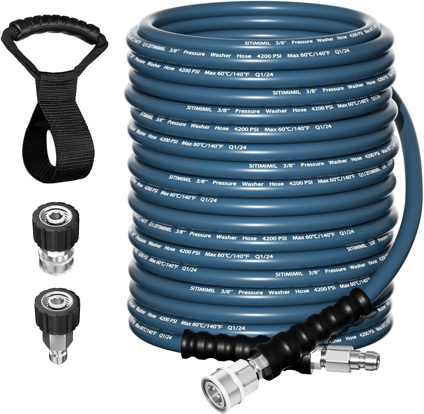 3/8 Pressure Washer Hose 100FT - Kink Resistant and Durable