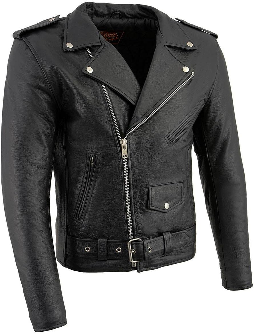 Milwaukee Leather Men's Classic Black Premium Motorcycle Jacket