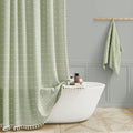 BTTN Stall Shower Curtain 60x84 Sage Green - Boho Farmhouse Linen