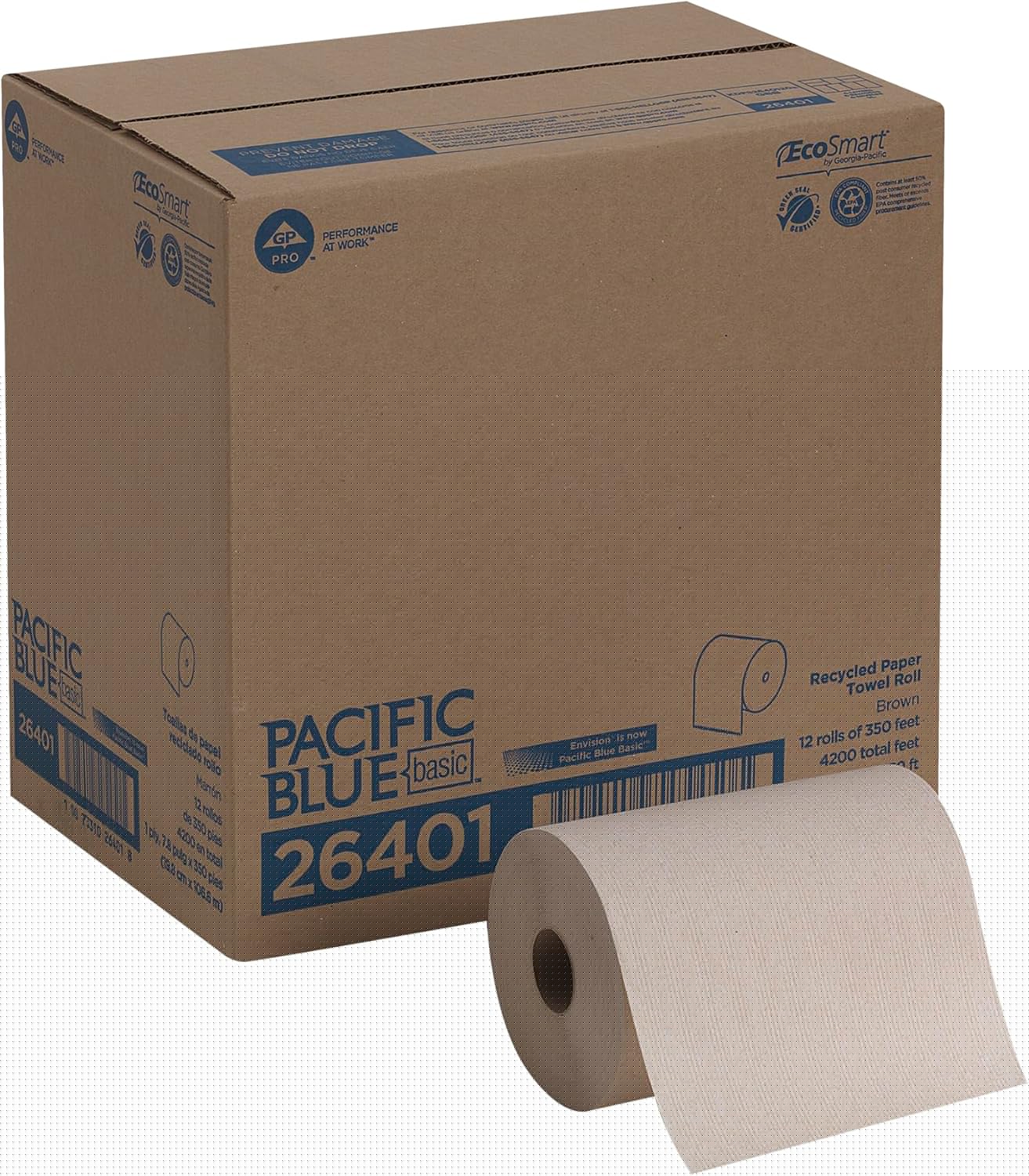 Pacific Blue Basic Recycled Paper Towel Roll for Everyday Use