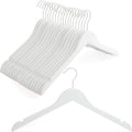 TOPIA HANGER Wooden Hangers 18 Pack - Glossy White Bride & Suit