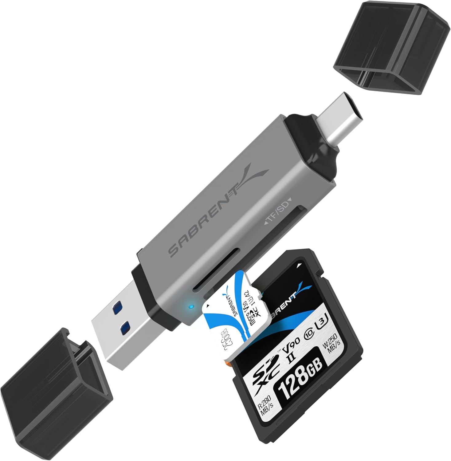 SABRENT 2-in-1 USB C Micro SD Reader: Ultra High-Speed Data Transfer