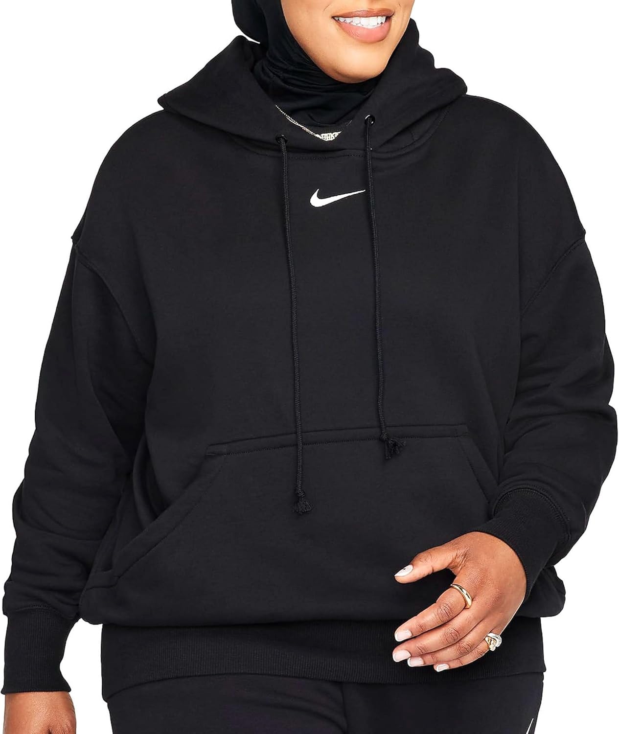 NIKE Women's Oversized Fleece Hoodie, Size M - Cozy Modern Style