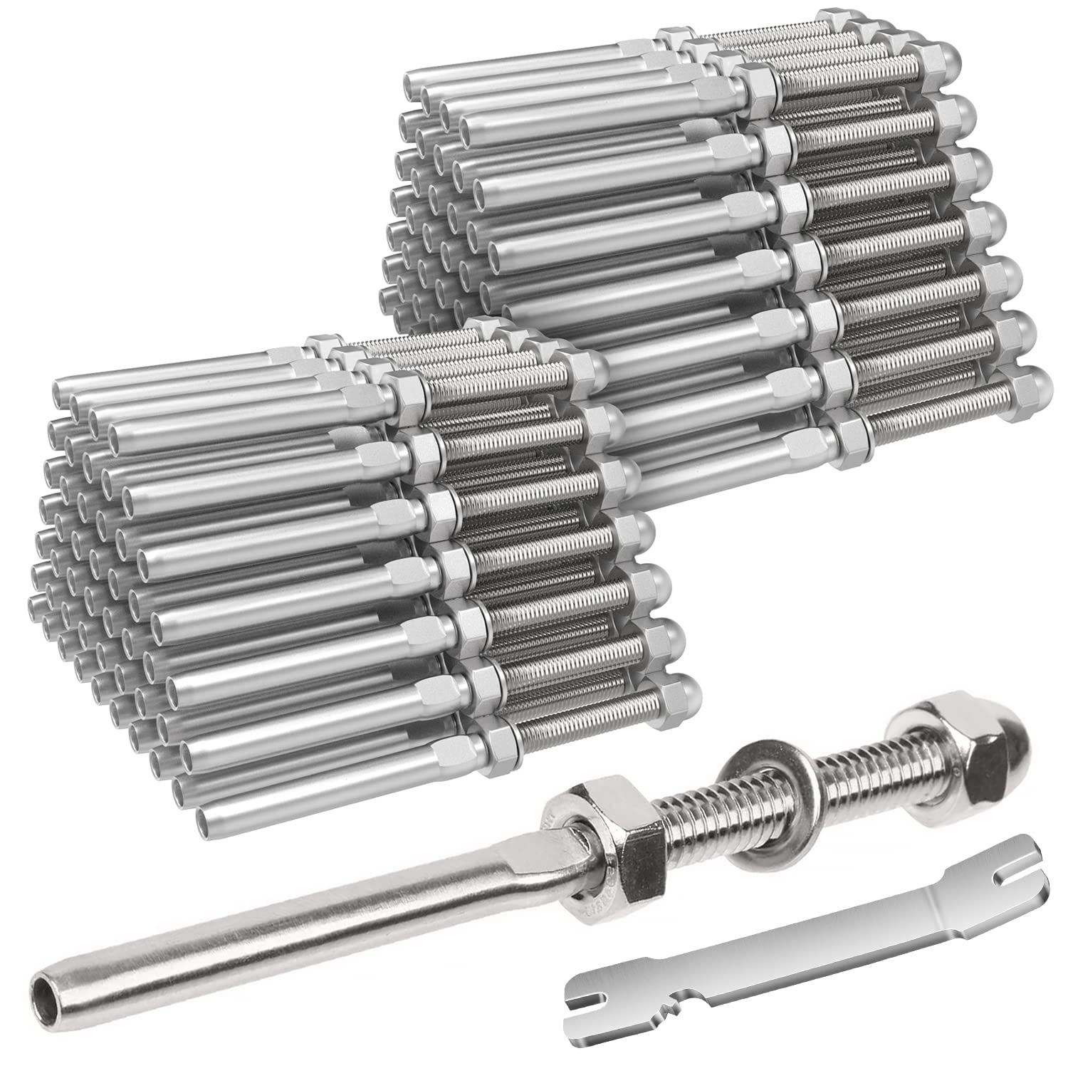 BLIKA 100 Pack 1/8in Cable Railing Swage Threaded Studs