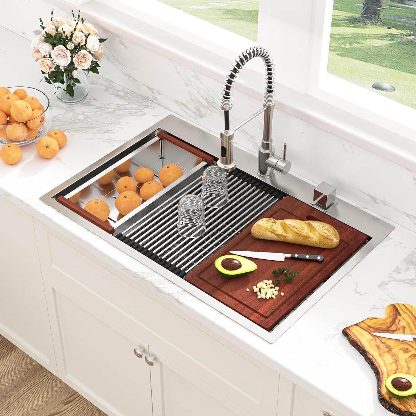 Sarlai 33 Drop In Kitchen Sink - Heavy Duty Workstation Design