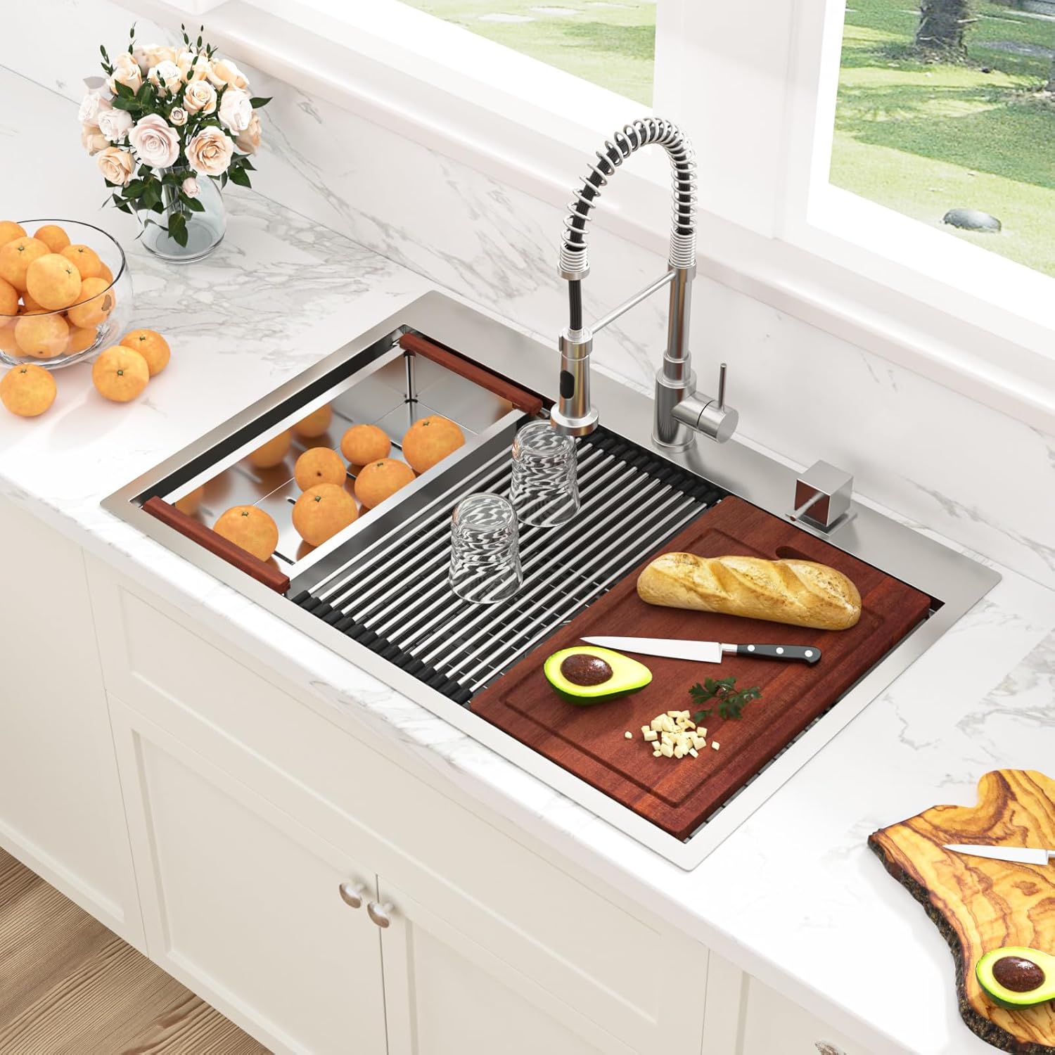 Sarlai 33 Drop In Kitchen Sink - Heavy Duty Workstation Design