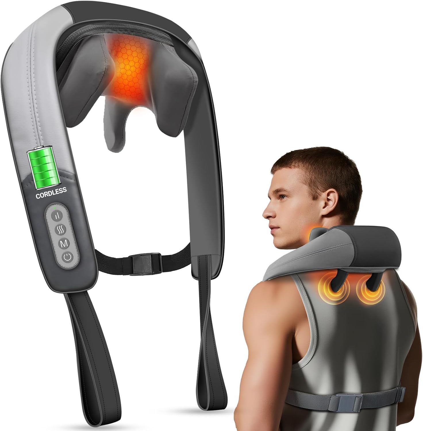 Neck Shoulder Massager with Heat for Pain Relief and Relaxation