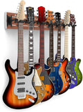 Multiple Guitar Wall Mount with 7 Holder Locking System - 48in Cherry