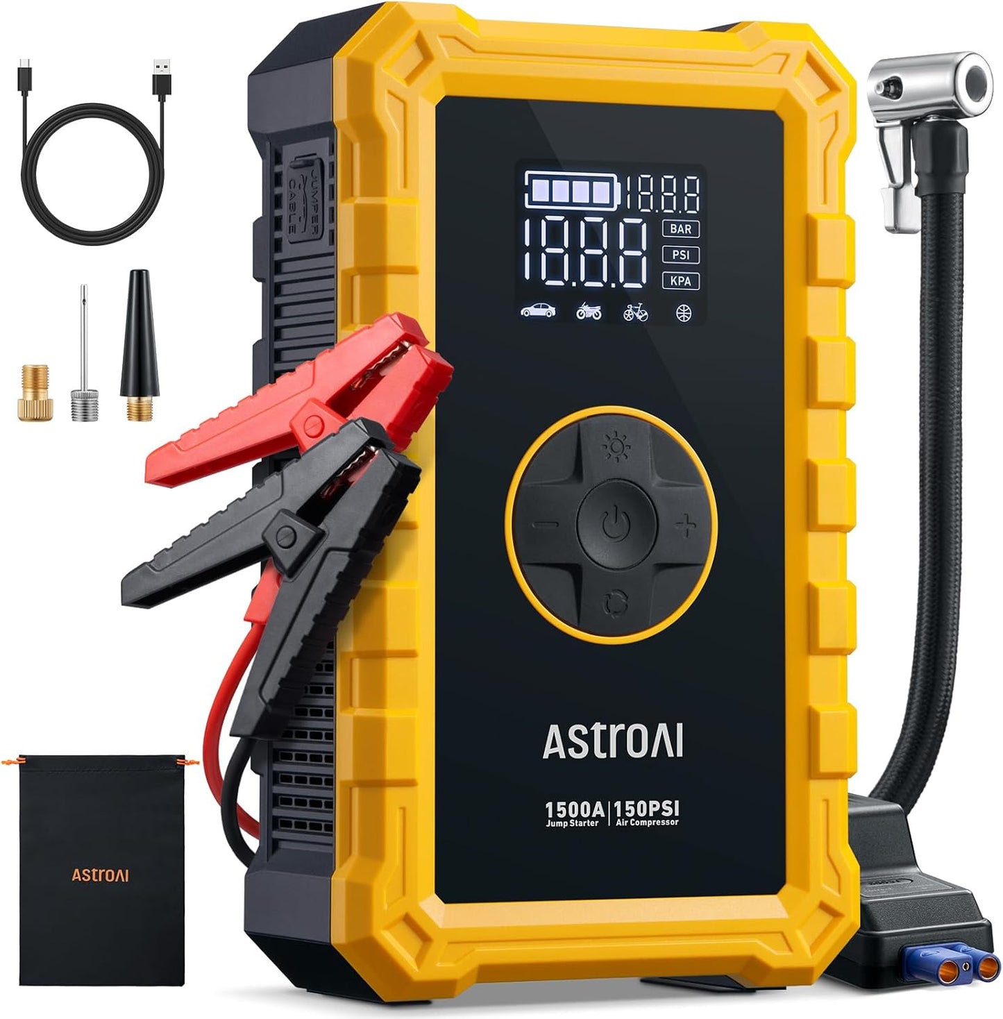 AstroAI S8 Air Jump Starter with Compressor for Car Emergencies