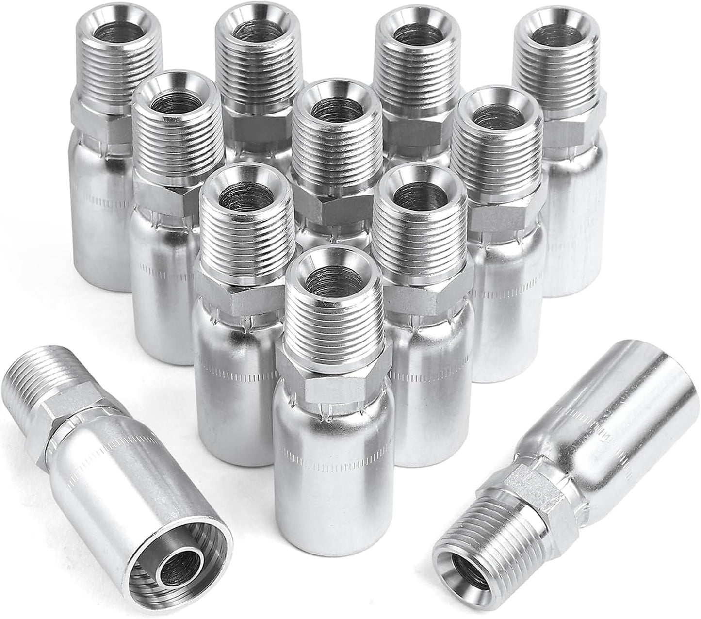 12Pack 1/2 Hose x 1/2 NPTF Male Pipe Thread Hydraulic Fittings