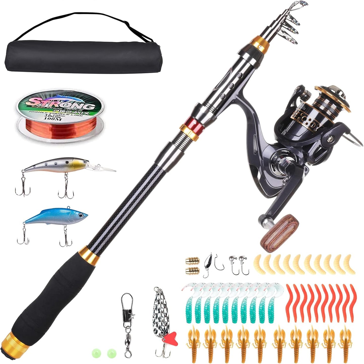 Carbon Fiber Telescopic Combo - Ultimate Travel Fishing Kit!