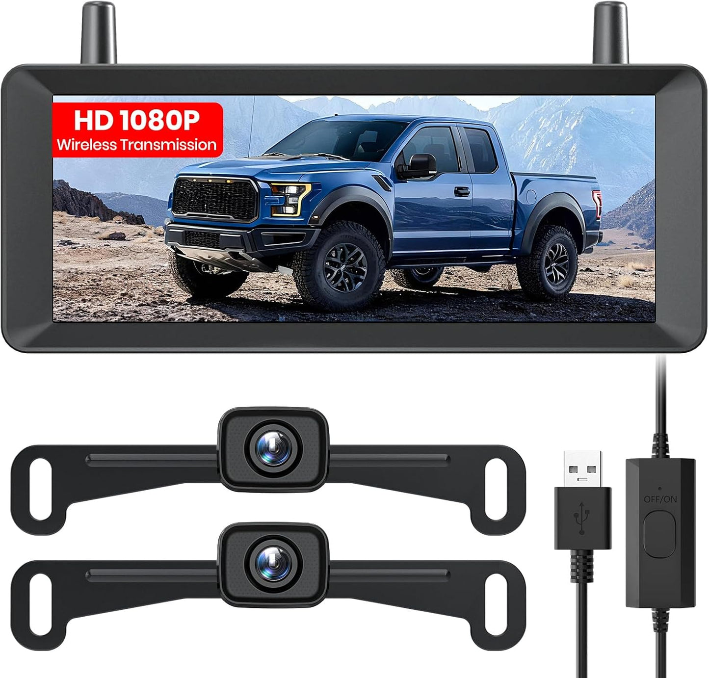 AUTO-VOX 2 Wireless Backup Camera with 7.2in HD Monitor
