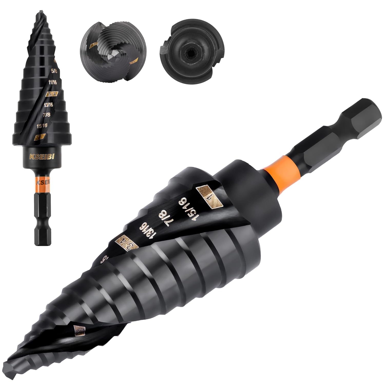 KSEIBI 9 Steps SAE Standard Step Drill Bit for Metal Drilling