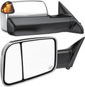 Smoked Power Heated Tow Mirrors Compatible with Dodge Ram - Towing