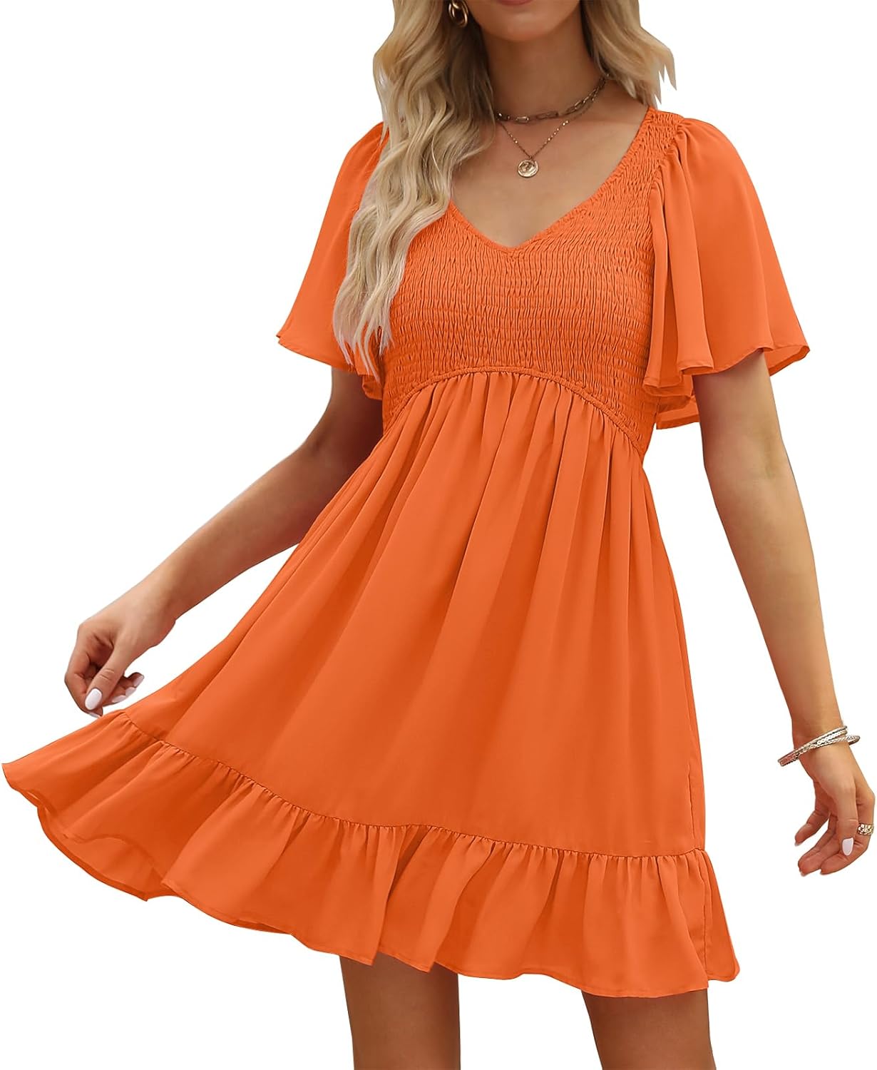 LILLUSORY Women's Flowy Casual Mini Dresses for Summer Fun
