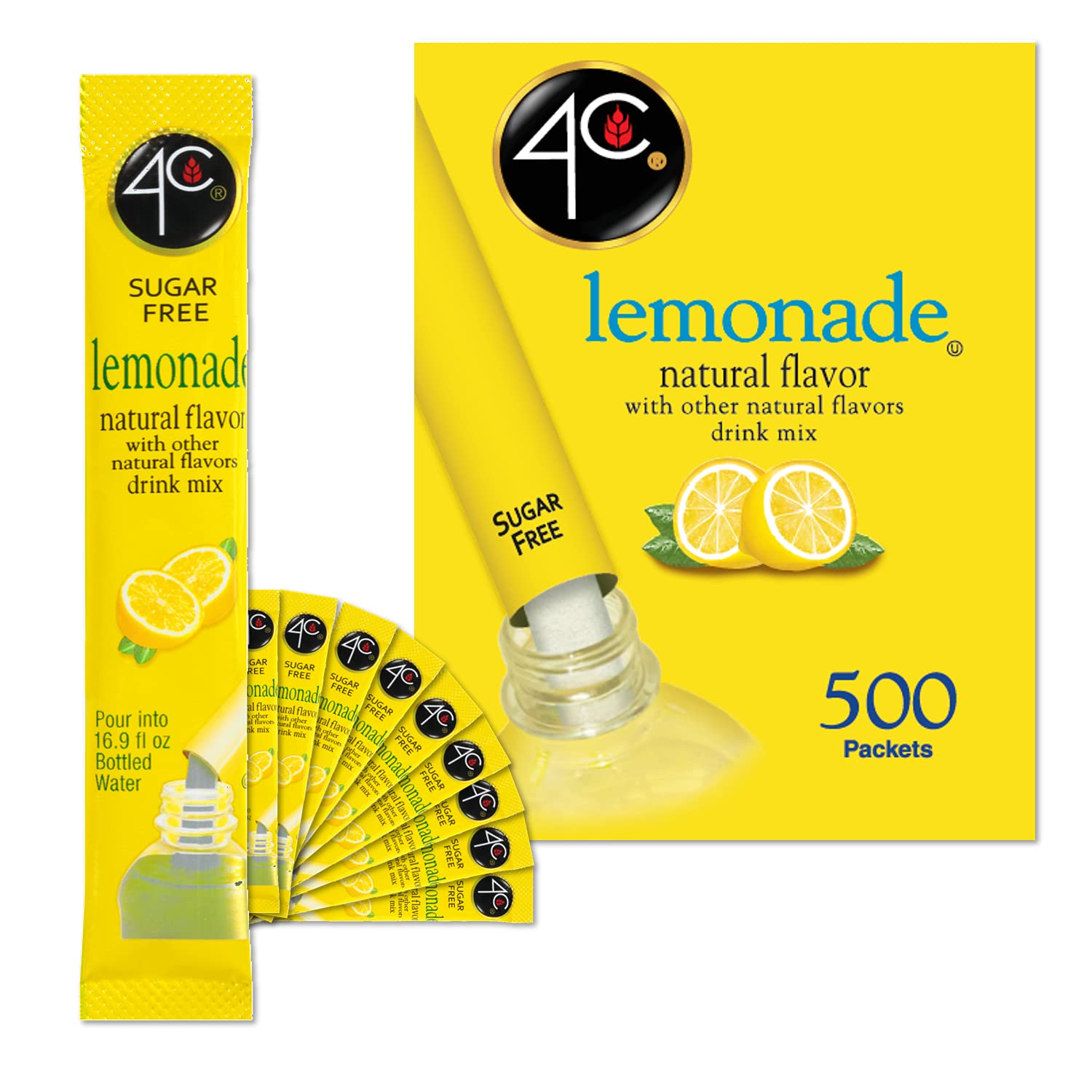 4C Powder Drink Stix Lemonade 500 Count Refreshing Flavorings