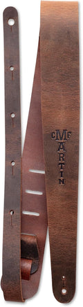 Premium 2 1/8 Brown Leather Guitar Strap