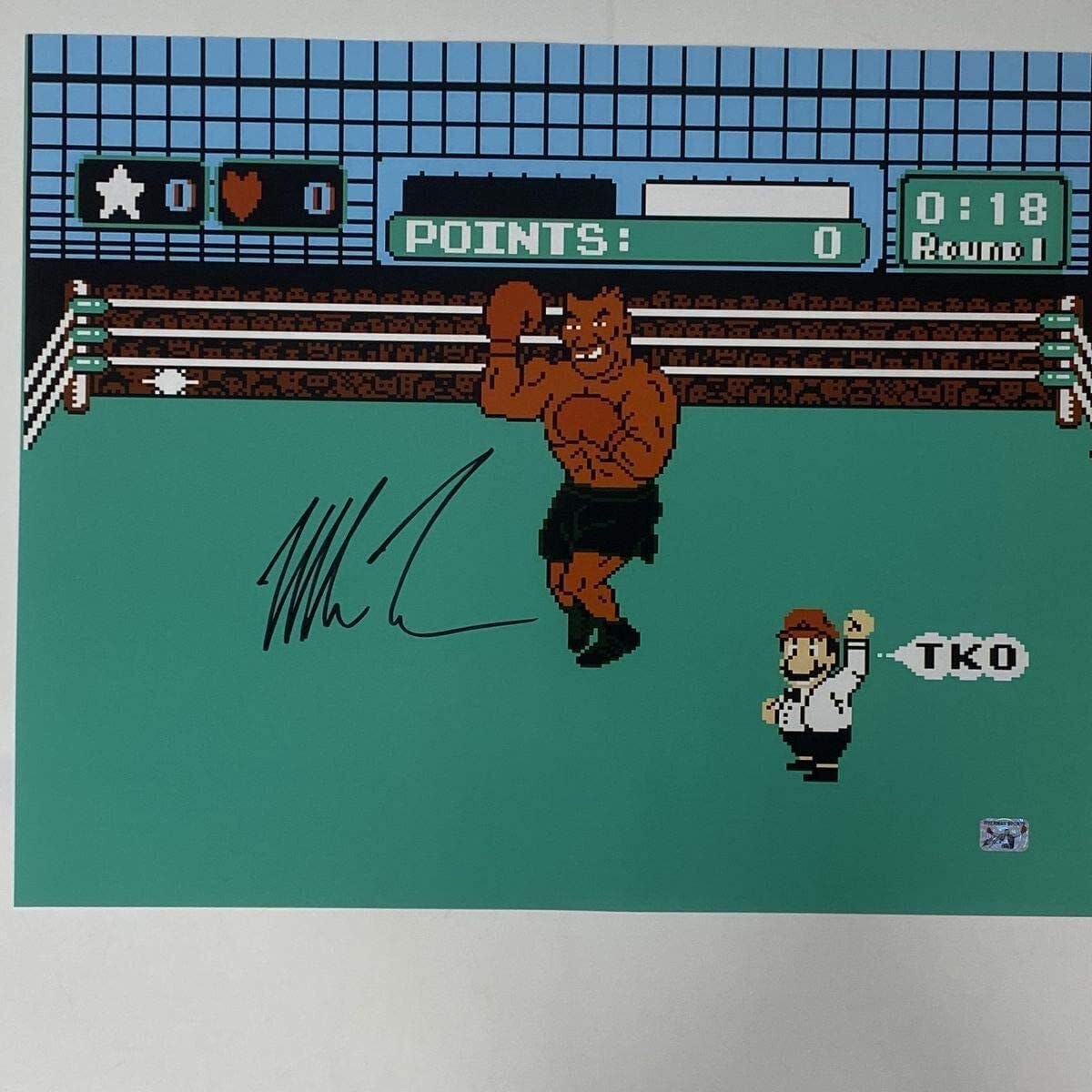 Mike Tyson Autographed Punchout Photo COA