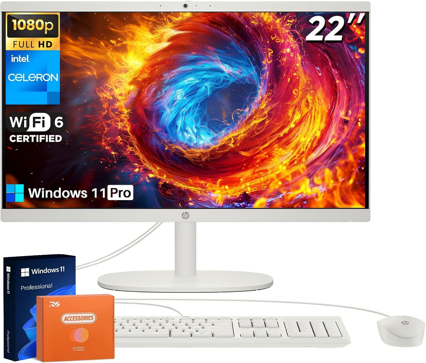 HP 2025 All-in-One Desktop Computer with Intel Celeron J4025
