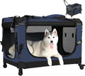 30IN Soft Collapsible Dog Crate with Detachable Wheels for Travel