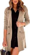 Women Open Front Lapel Collar Cardigan Button Down Long Sweater - Soft
