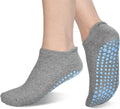 Pilates Socks with Grips for Women - Non Slip Crew Socks for Yoga