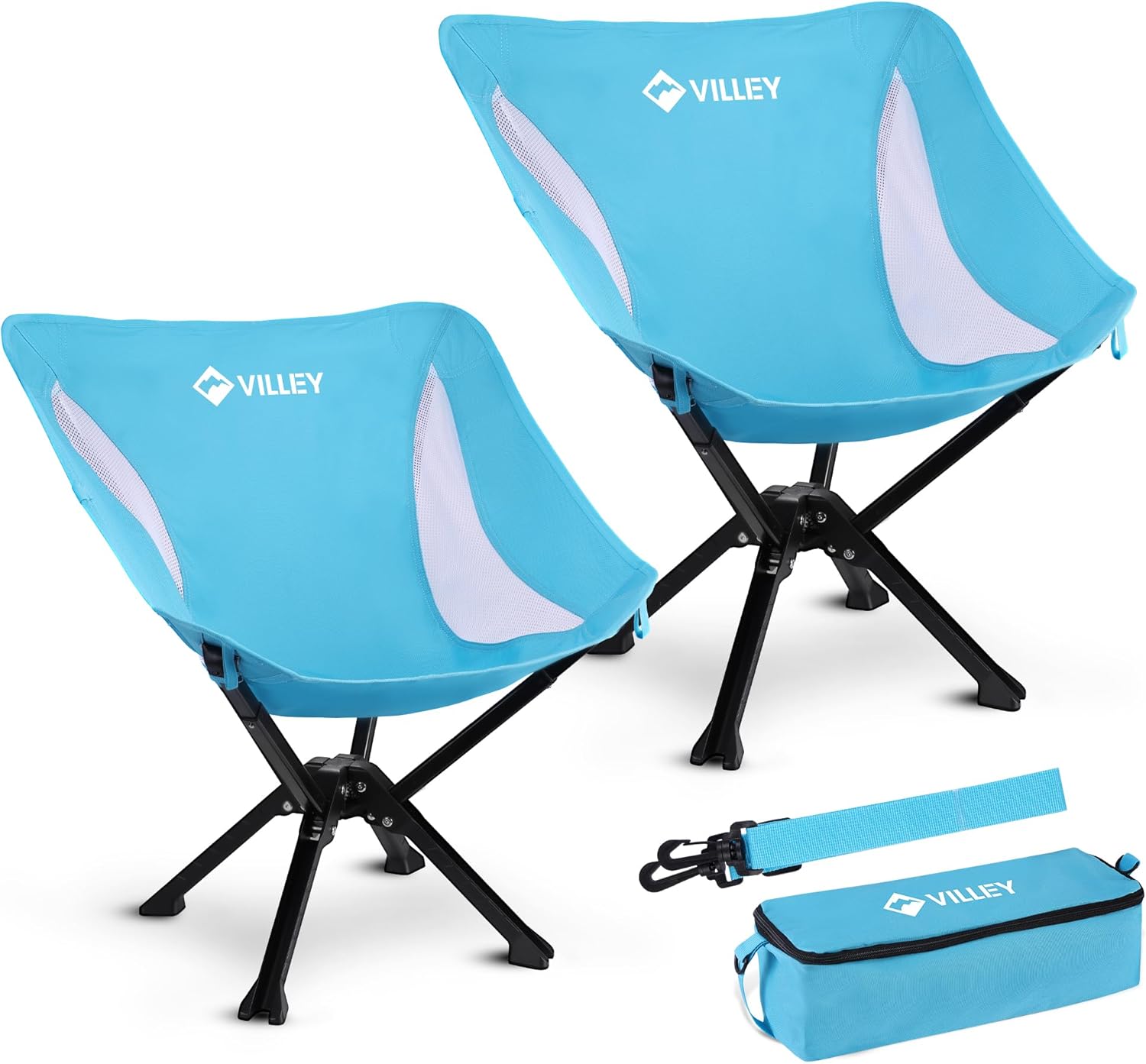 VILLEY Portable Folding Chair for Camping and Outdoor Use