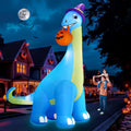12Ft Giant Blue Dinosaur Halloween Inflatable Decoration - Bright LEDs