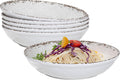 Rustic White Melamine Pasta Bowls 6 Pack 9.25 in - Unbreakable