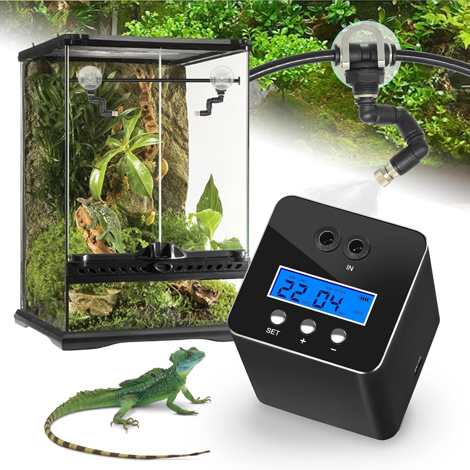 Reptile Mister System for Terrariums with Smart Timing Features