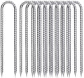 Rebar Stakes 12 in Ground Stakes Heavy Duty U-Hook - Rustproof Hold