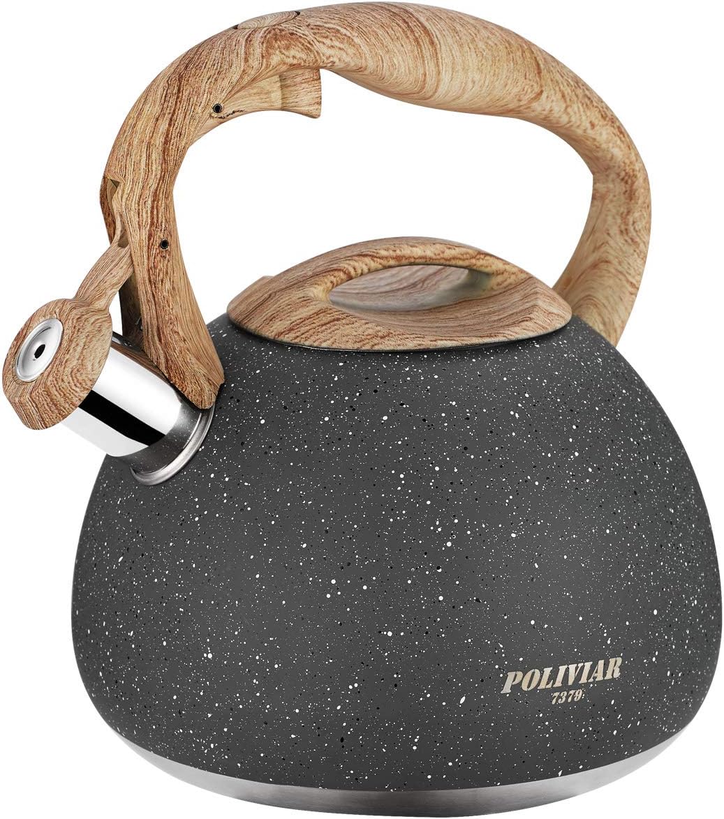 POLIVIAR 2.7 Quart Tea Kettle with Loud Whistle and Anti-Rust