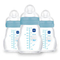 MAM Premium Glass Baby Bottles 6oz 3 Pack - Smooth Breast-to-Bottle