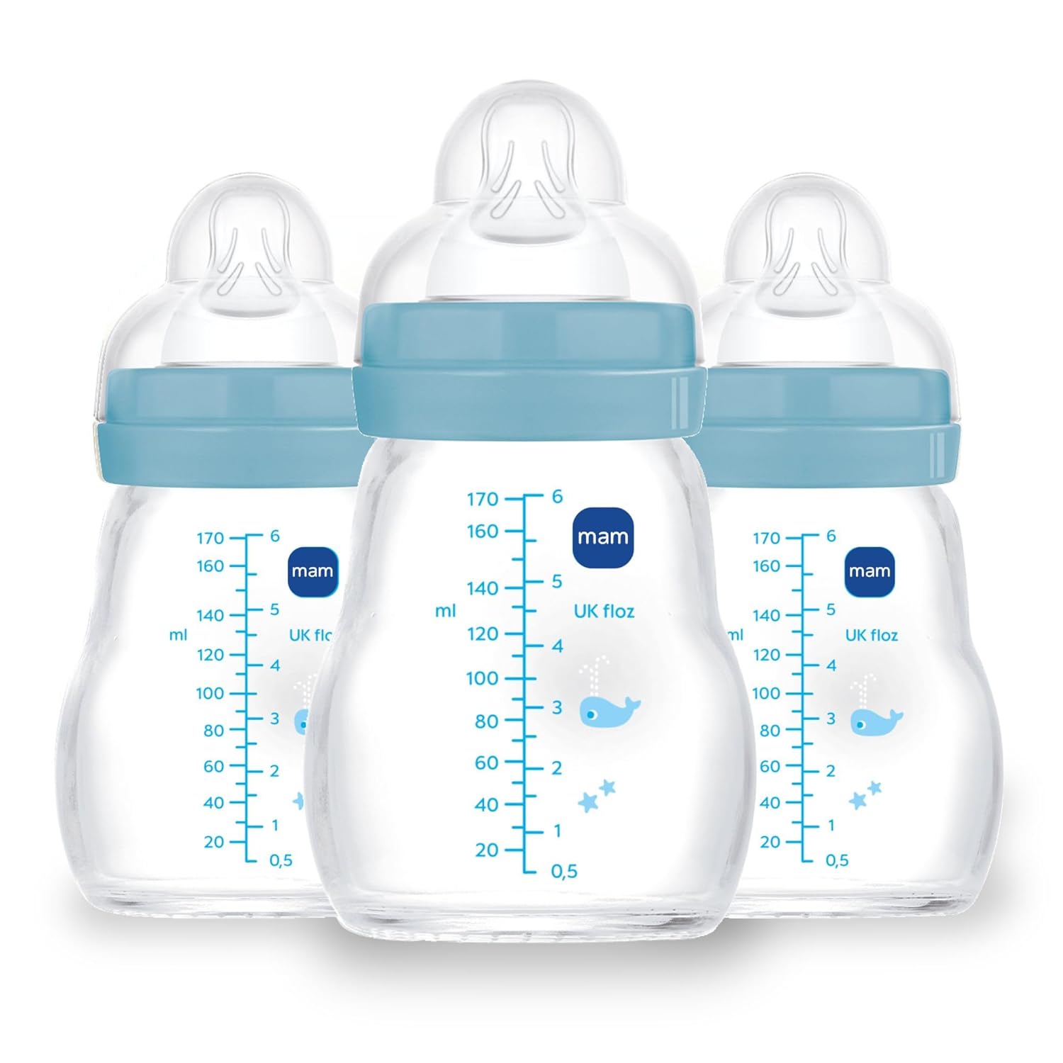 MAM Premium Glass Baby Bottles for Easy Breast and Bottle Feeding